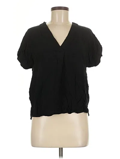 Pre-owned Gap Short Sleeve Blouse In Black