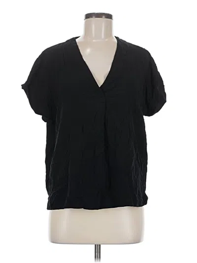 Pre-owned Gap Short Sleeve Blouse In Black