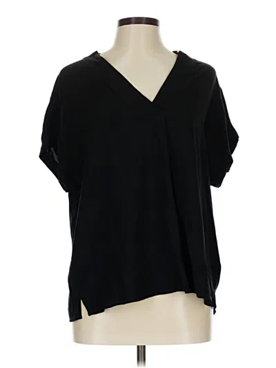Pre-owned Gap Short Sleeve Blouse In Black