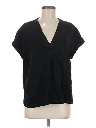 Pre-owned Gap Short Sleeve Blouse In Black