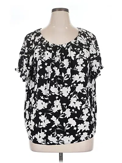Pre-owned Gap Short Sleeve Blouse In Black