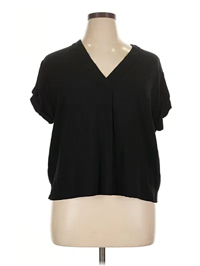 Pre-owned Gap Short Sleeve Blouse In Black