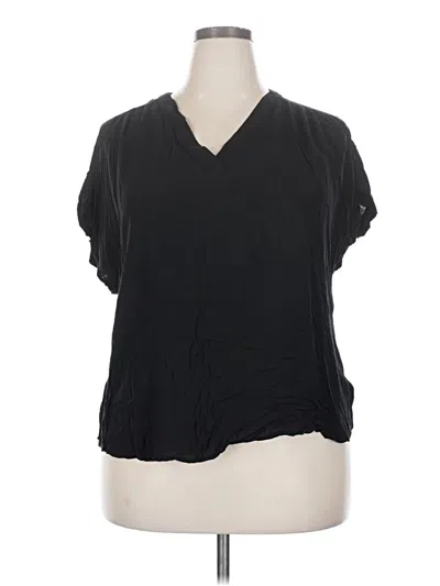 Pre-owned Gap Short Sleeve Blouse In Black