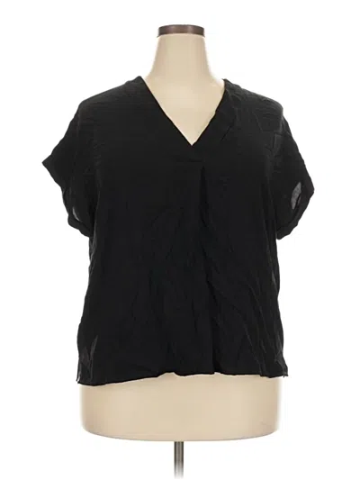 Pre-owned Gap Short Sleeve Blouse In Black