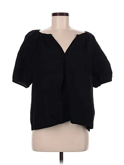 Pre-owned Gap Short Sleeve Blouse In Black