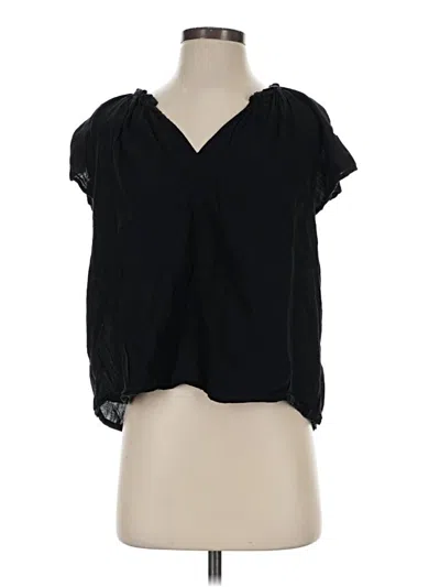 Pre-owned Gap Short Sleeve Blouse In Black