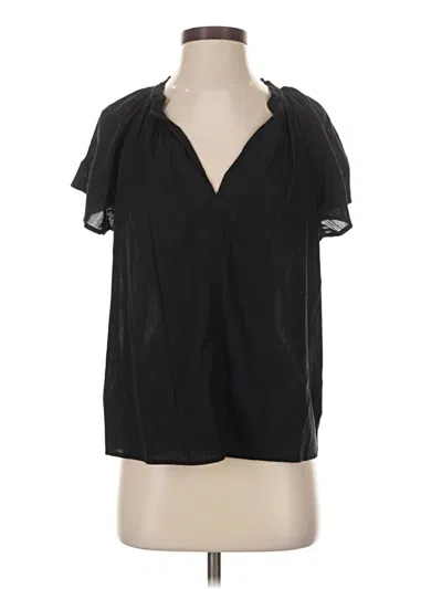 Pre-owned Gap Short Sleeve Blouse In Black