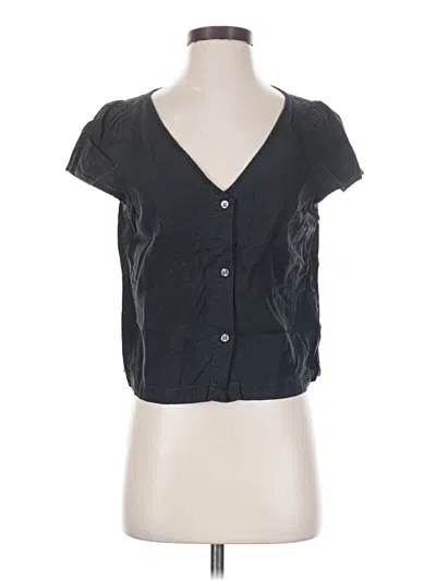 Pre-owned Gap Short Sleeve Blouse In Black