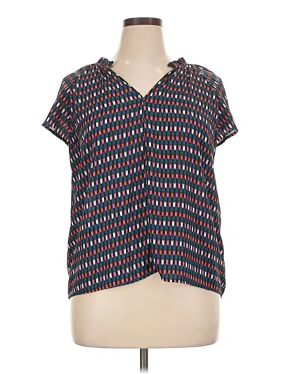 Pre-owned Gap Short Sleeve Blouse In Black