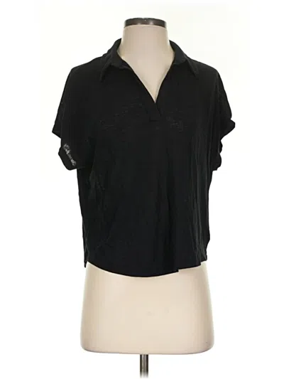 Pre-owned Gap Short Sleeve Blouse In Black