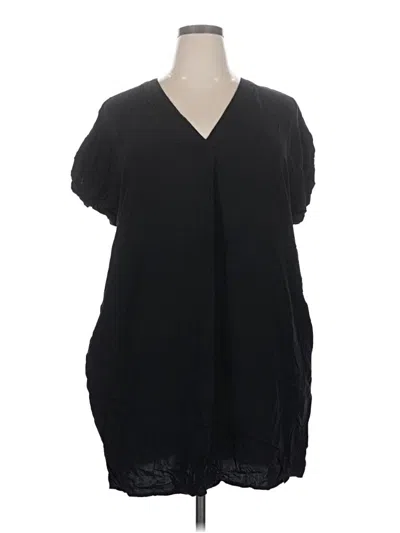 Pre-owned Gap Short Sleeve Blouse In Black