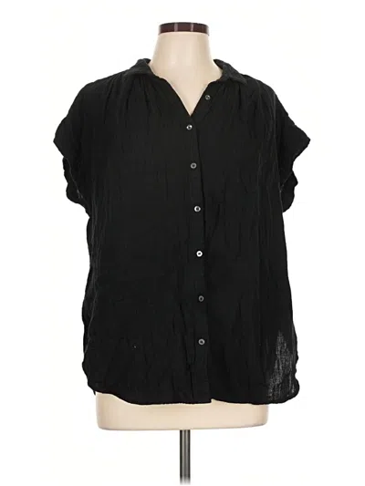 Pre-owned Gap Short Sleeve Blouse In Black
