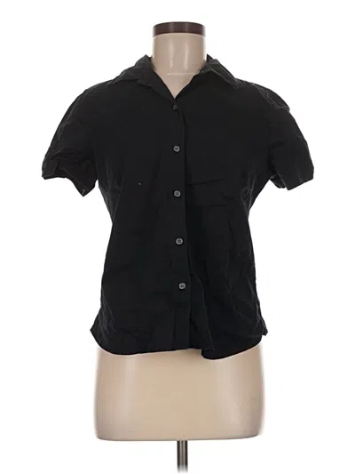 Pre-owned Gap Short Sleeve Blouse In Black
