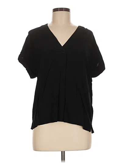Pre-owned Gap Short Sleeve Blouse In Black