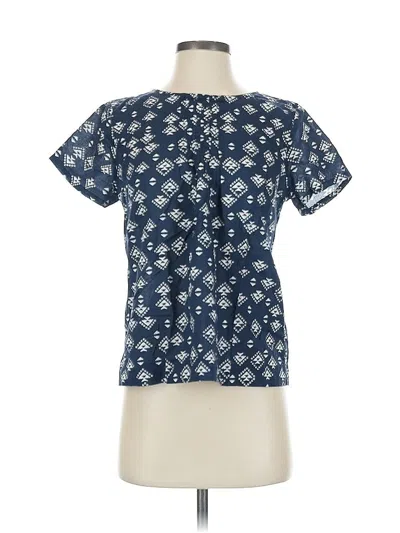 Pre-owned Gap Short Sleeve Blouse In Blue