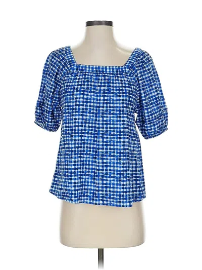 Pre-owned Gap Short Sleeve Blouse In Blue