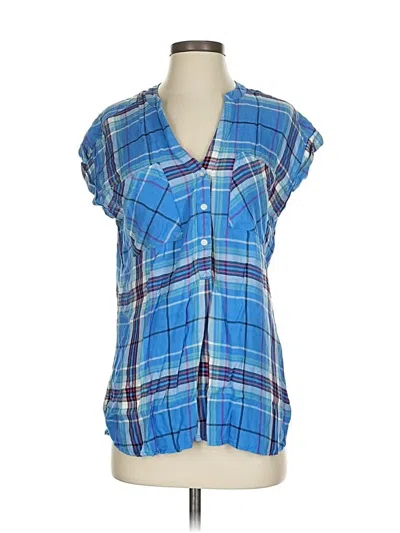 Pre-owned Gap Short Sleeve Blouse In Blue