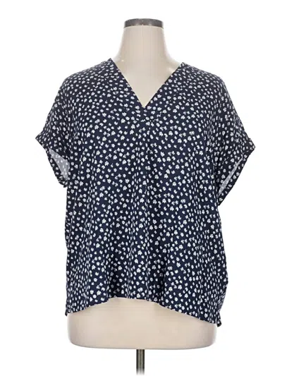 Pre-owned Gap Short Sleeve Blouse In Blue