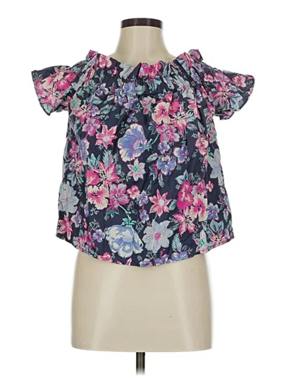 Pre-owned Gap Short Sleeve Blouse In Blue