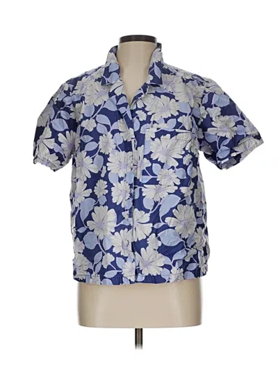 Pre-owned Gap Short Sleeve Blouse In Blue