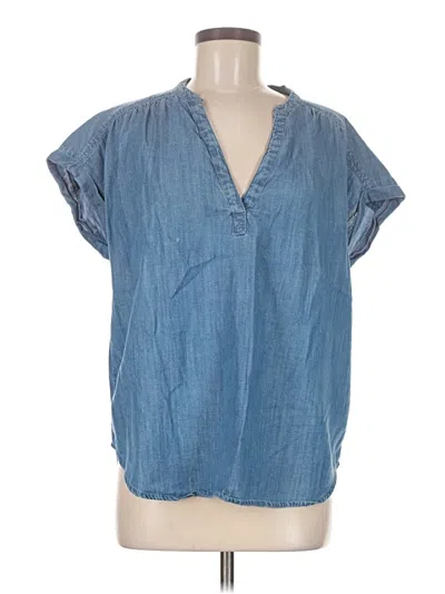 Pre-owned Gap Short Sleeve Blouse In Blue