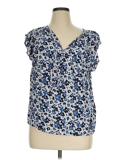 Pre-owned Gap Short Sleeve Blouse In Blue