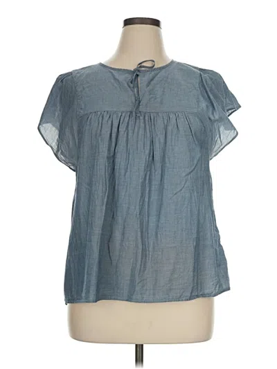 Pre-owned Gap Short Sleeve Blouse In Blue