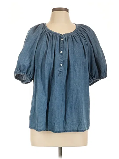 Pre-owned Gap Short Sleeve Blouse In Blue