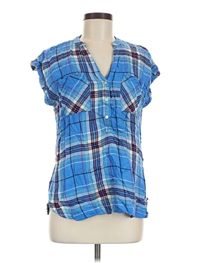 Pre-owned Gap Short Sleeve Blouse In Blue