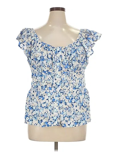 Pre-owned Gap Short Sleeve Blouse In Blue