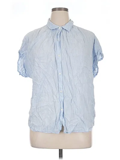 Pre-owned Gap Short Sleeve Blouse In Blue