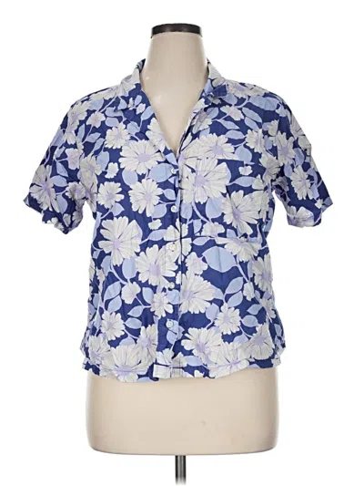 Pre-owned Gap Short Sleeve Blouse In Blue