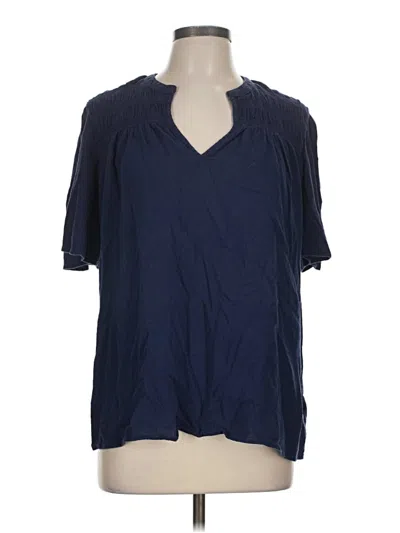 Pre-owned Gap Short Sleeve Blouse In Blue