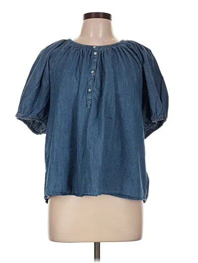 Pre-owned Gap Short Sleeve Blouse In Blue