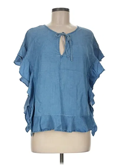 Pre-owned Gap Short Sleeve Blouse In Blue