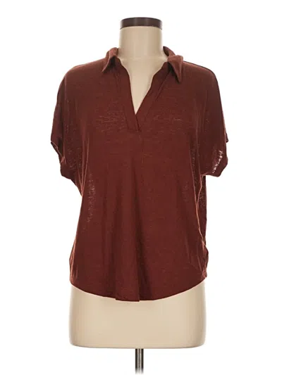 Pre-owned Gap Short Sleeve Blouse In Brown