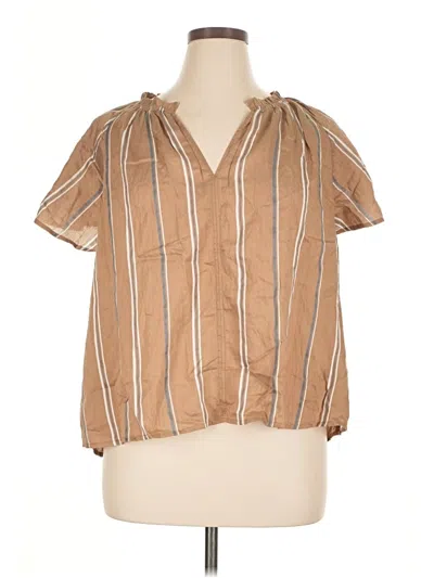 Pre-owned Gap Short Sleeve Blouse In Brown