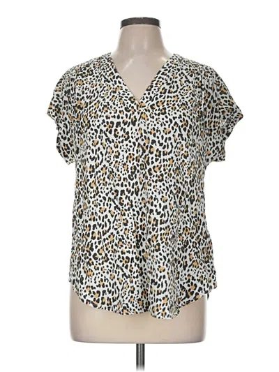 Pre-owned Gap Short Sleeve Blouse In Brown