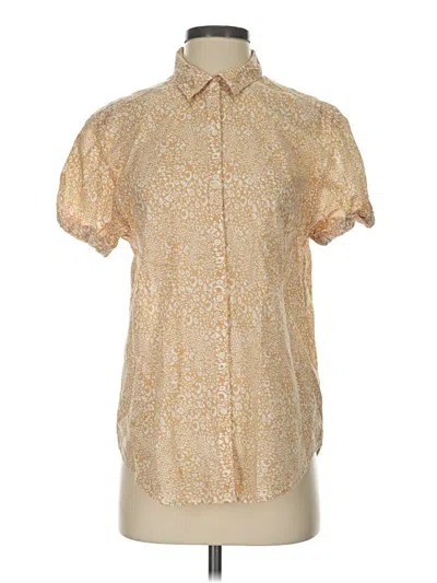 Pre-owned Gap Short Sleeve Blouse In Gold