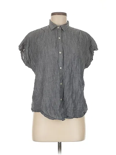 Pre-owned Gap Short Sleeve Blouse In Gray
