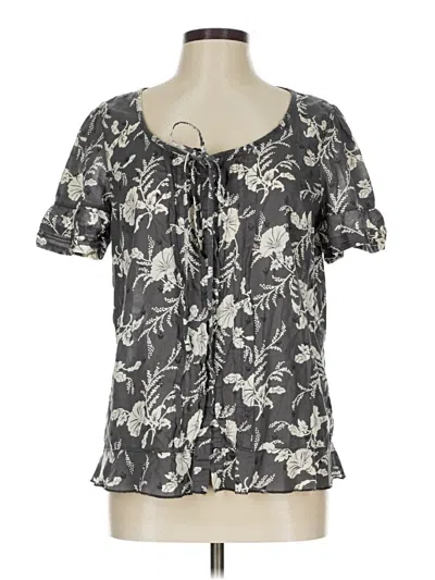 Pre-owned Gap Short Sleeve Blouse In Gray