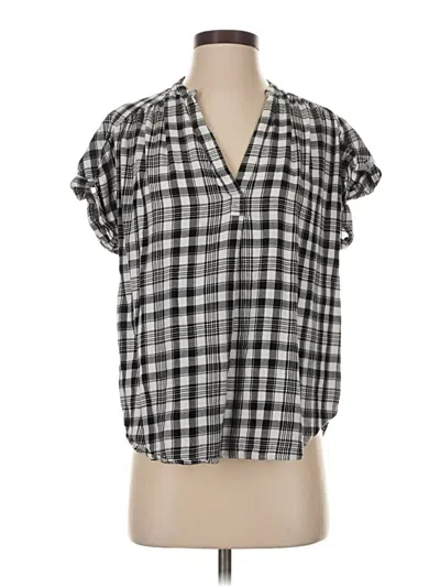 Pre-owned Gap Short Sleeve Blouse In Gray