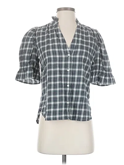 Pre-owned Gap Short Sleeve Blouse In Gray