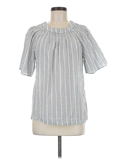 Pre-owned Gap Short Sleeve Blouse In Gray