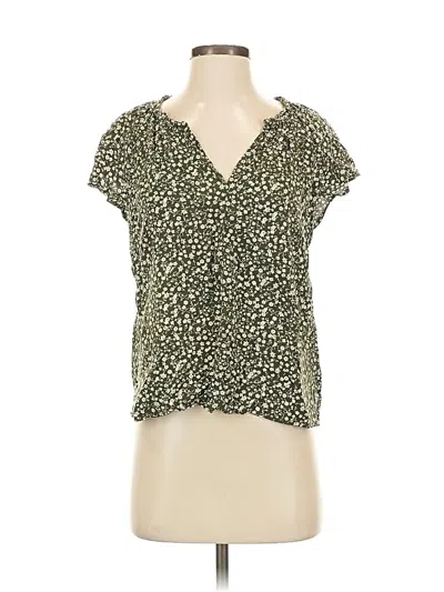 Pre-owned Gap Short Sleeve Blouse In Green