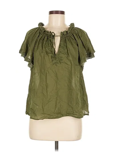 Pre-owned Gap Short Sleeve Blouse In Green