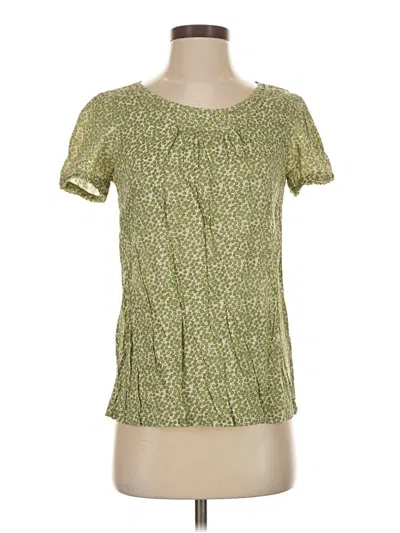 Pre-owned Gap Short Sleeve Blouse In Green