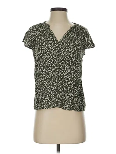 Pre-owned Gap Short Sleeve Blouse In Green