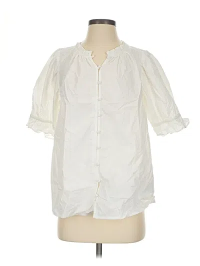 Pre-owned Gap Short Sleeve Blouse In Ivory
