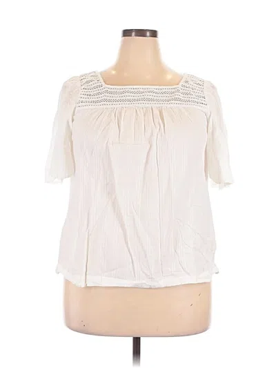 Pre-owned Gap Short Sleeve Blouse In Ivory